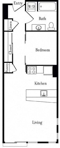 Floor Plan  507 Open One Bedroom