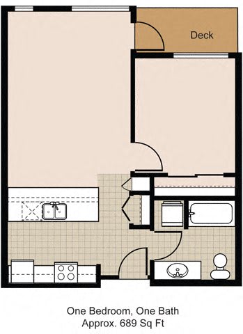Floor Plan  525 One Bedroom