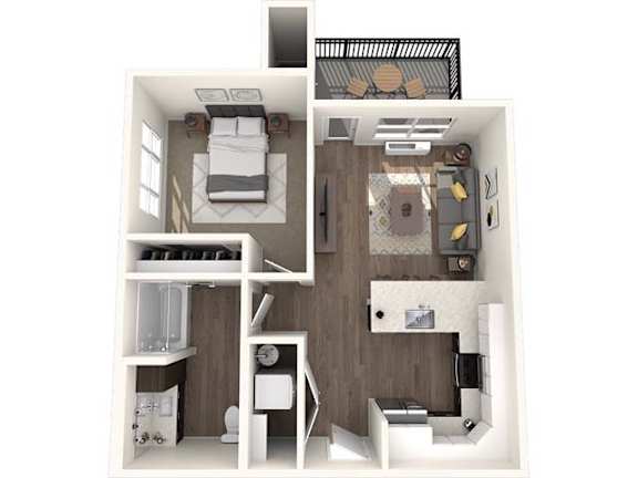 Floor Plan  the 1122 square foot floor plan has a bedroom and a living room
