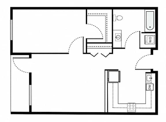 Floor Plan  1x1 - A1