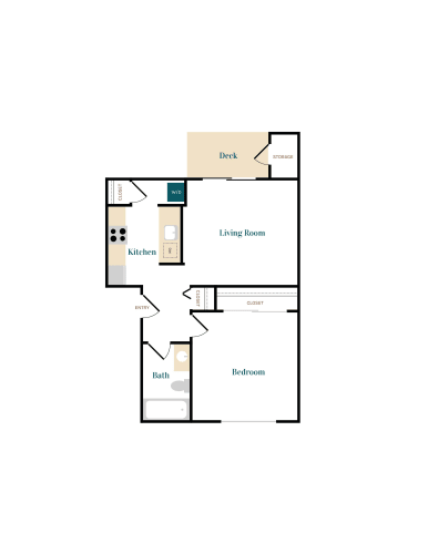 Floor Plan  a floor plan of a studio apartment with a bedroom and a living room