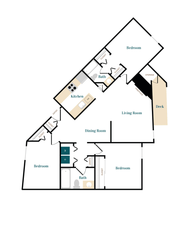 Floor Plan  a floor plan of a home with a bedroom and a living room