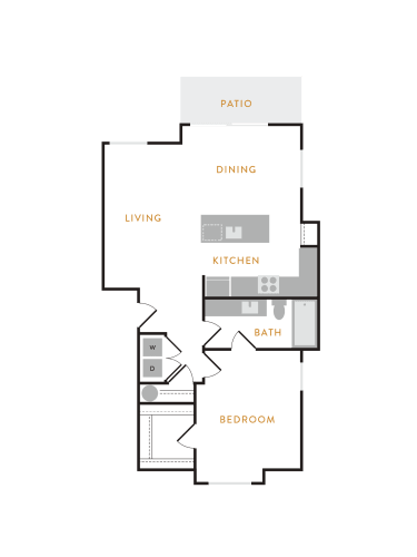 Floor Plan  1 Bedroom C