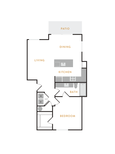 Floor Plan  1 Bedroom E