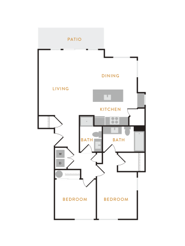Floor Plan  2 Bedroom E