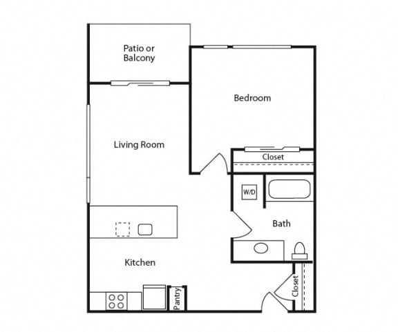 Floor Plan  1 Bedroom B