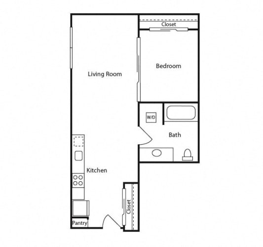 Floor Plan  Open 1 Bedroom B