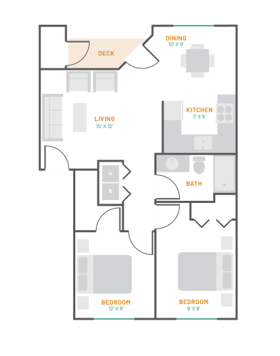 Floor Plan  a floor plan of an apartment with a bedroom and a living room and a kitchen