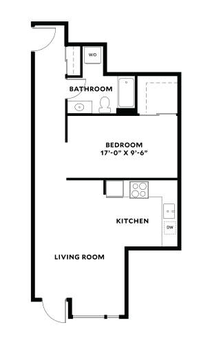Floor Plan  Open One Bedroom