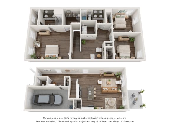 Floor Plan  a stylized floor plan with a bedroom and a living room
