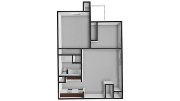 Floor Plan  A black and white architectural floor plan of a house.