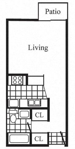 Floor Plan  a floor plan of a small apartment
