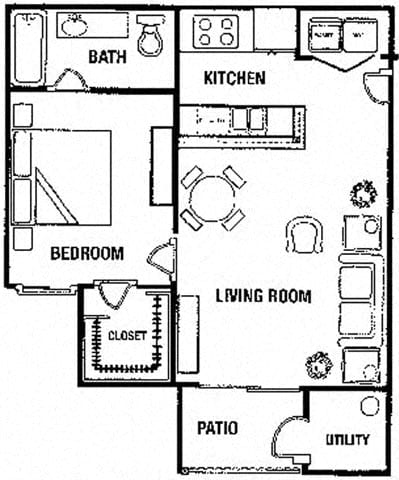 Floor Plan  a floor plan of a house with two bedrooms and a living room