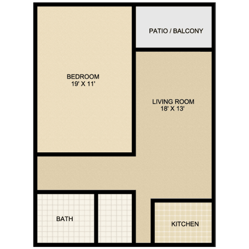 Floor Plan  a floor plan of a two bedroom apartment with a bathroom and a living room