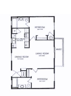 Floor Plan  2 Bedroom / 2 Bath