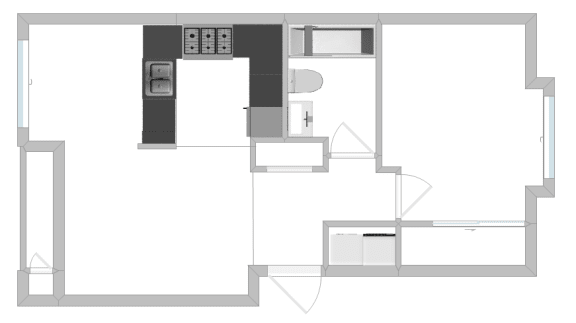 Floor Plan  1 Bed 1 Bath
