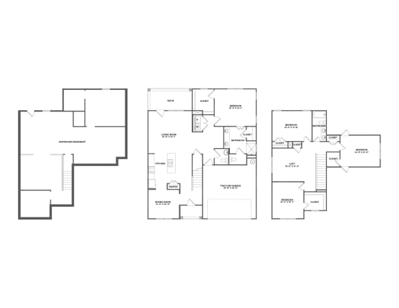 Floor Plan  the three floor plan of the house with the different parts of it