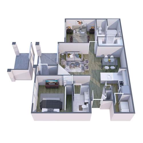 Floor Plan  Kota North Scottsdale Apartments in Scottsdale, Arizona B1 Floor Plan