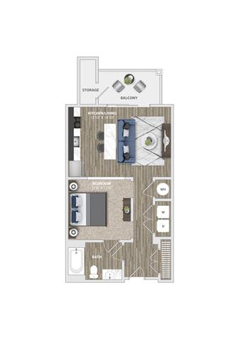 Floor Plan  0x1 631 SF