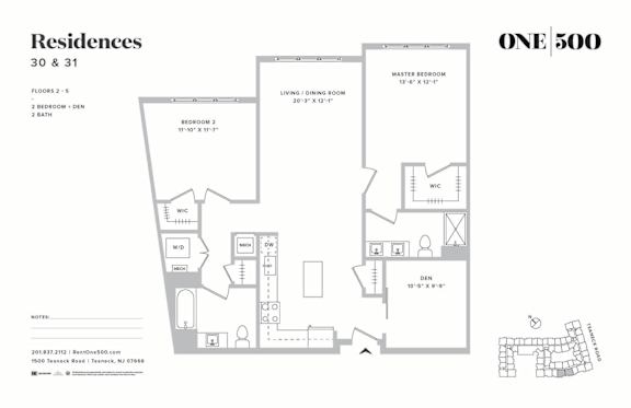Floor Plan  B5 2 Bed 2 Bath Floor Plan at One500, Teaneck