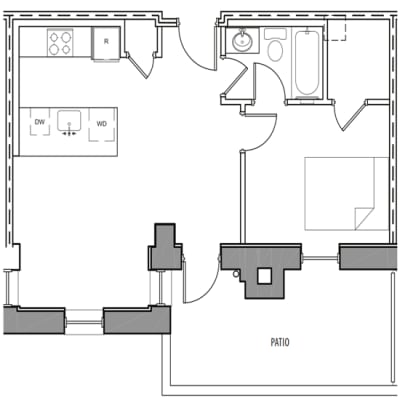 Floor Plan  502-One-Bedroom-with-Patio-Apartment-Floorplan-Available-For-Rent-The-Isabella