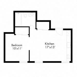 Floor Plan  a floor plan of a house with a staircase and a kitchen