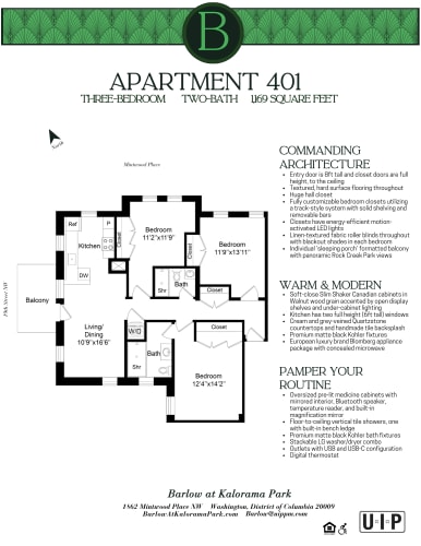 Floor Plan  401 Floor plan with details of finishes