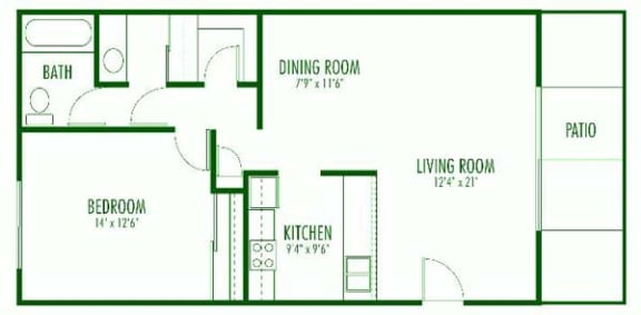 Floor Plan  The 1 bedroom floorplan for the Aegena Prodesse Property Group 1211 Garbo Way  San Jose, CA 95117