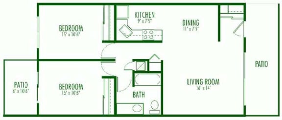 Floor Plan  The 2 bedroom floorplan for the Aegena Prodesse Property Group 1211 Garbo Way  San Jose, CA 95117