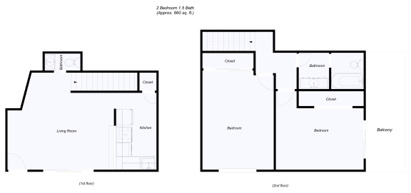 Floor Plan  2 Bedroom floor plan for Mark II Apartments