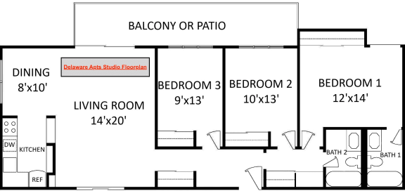 Floor Plan  floor plan of the first floor of a house with a living room and a bedroom