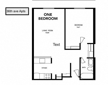 Floor Plan  36th ave one bedroom floorplan