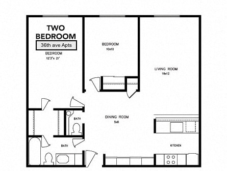 Floor Plan  36th ave two bedroom floorplan