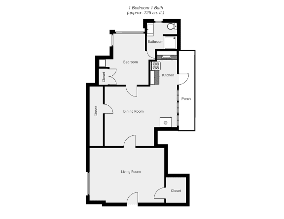 Floor Plan  1 Bedroom floor plan 446 Forest Avenue