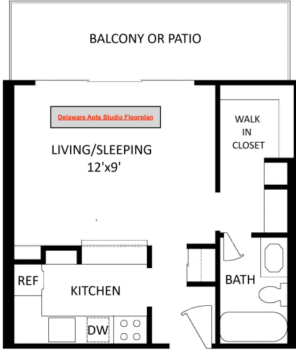 Floor Plan  19th ave Studio Floorplan