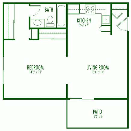 Floor Plan  he 1-Bed, 1-Bath JR Floorplan 1211 Garbo way San Jose CA The Aegena Apts