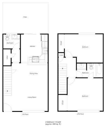 Floor Plan  two diagrams of a floor plan of a house
