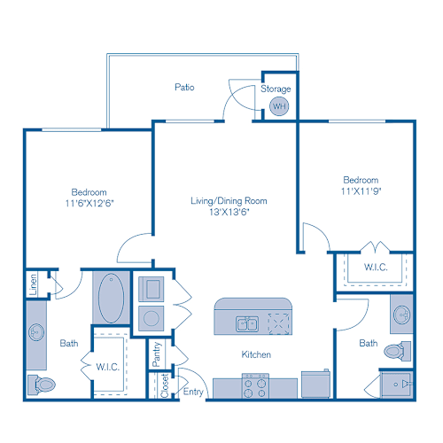 Floor Plan  B1n Floor Plan at Bridge at Southpark Meadows, Austin, TX