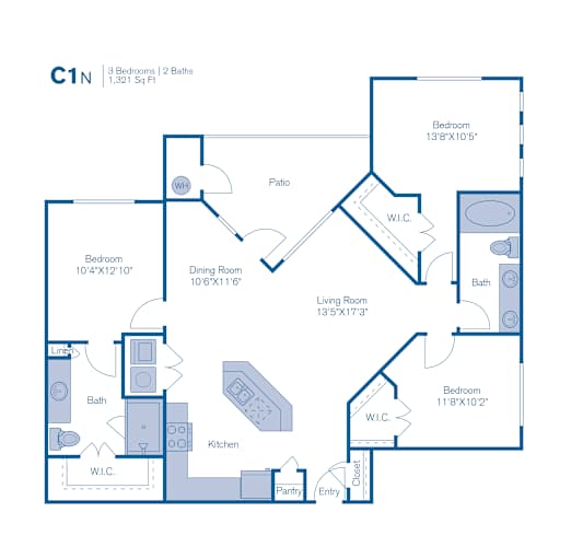 Floor Plan  C1n Floor Plan at Bridge at Southpark Meadows, Austin, TX