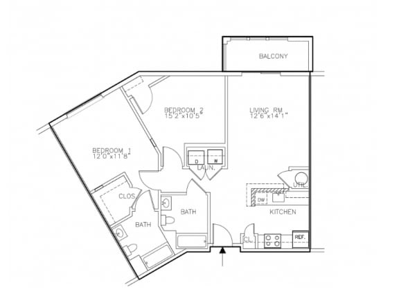 Floor Plan  North Shore 2-bedroom apartment