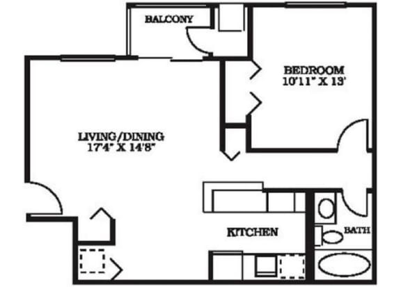 Floor Plan  1 Bed