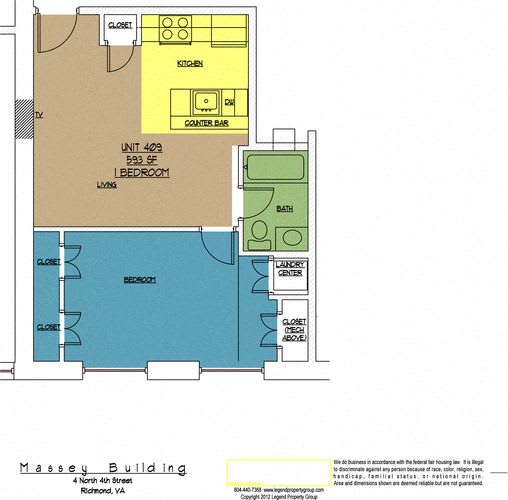 Floor Plan  4N4 Midtown, Unit 409