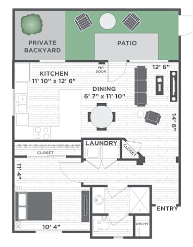 Floor Plan  1 Bedroom Floor Plan Image