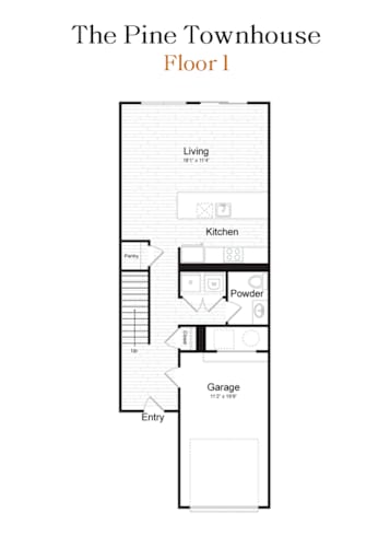 Floor Plan  Pine Townhome Two Bedroom and 2.5 Bathroom Floorplan at The Arboretum Apartments, New York
