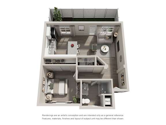Floor Plan  1 Bed 1 Bath Floor Plan at Vistoria On Greenway Apartments, Surprise, AZ 85379