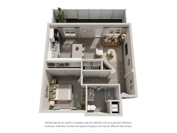 Floor Plan  1 Bed 1 Bath Floor Plan at Vistoria At Stadium Apartments, Glendale, AZ
