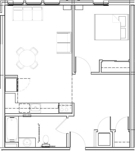 Floor Plan  1 Bedroom Flooorplan