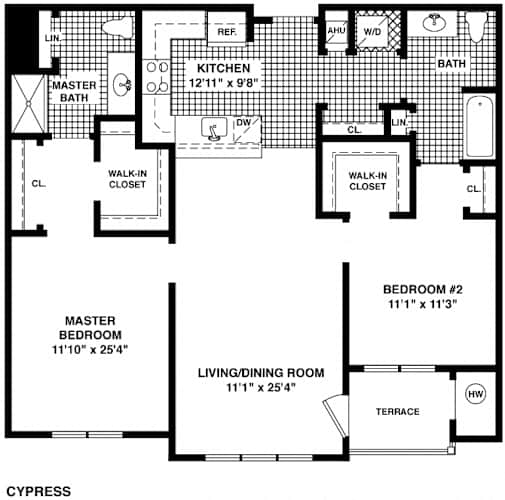 Floor Plan  A black and white floor plan of a house layout.