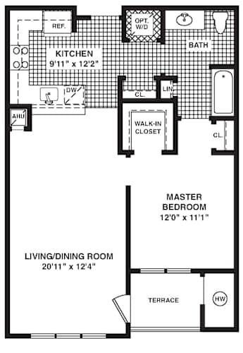 Floor Plan  A black and white image of a floor plan for a house.