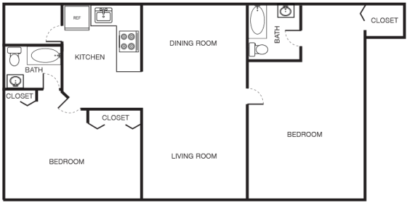Floor Plan  B3 - 2 Bed / 2 Bath